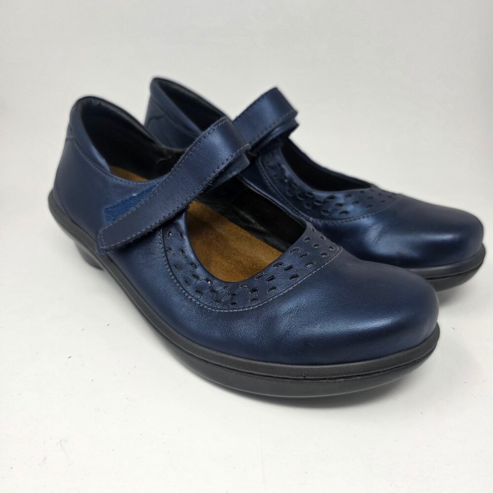 Naot Blue Womens Leather Mary Jane Strap Casual Dress Shoes - 41 - 8.5 9 9.5